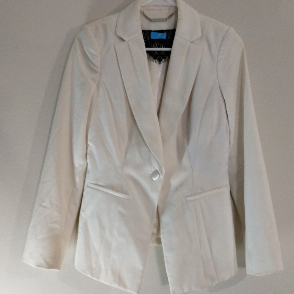 WHBM White Single Button Blazer